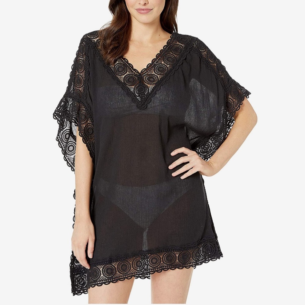 La Blanca Short Sleeve Tunic Swim Cover-up S